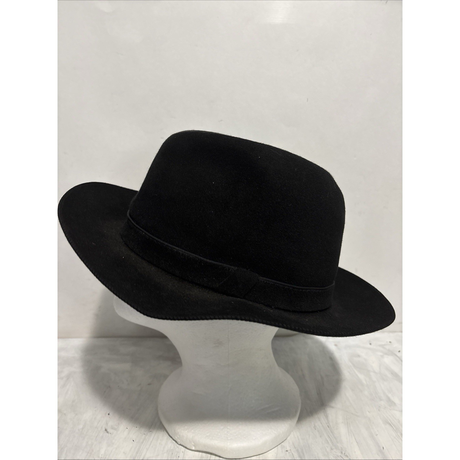 Cashlux Cashmere Felt Top Quality Fedora Hat Black Made In Italy 58